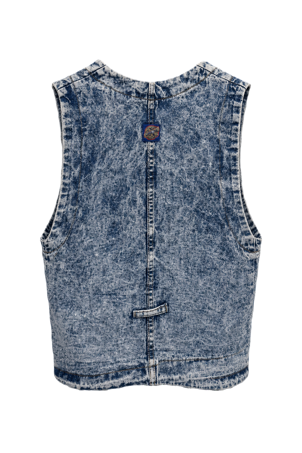 1980s Blue Denim Vest - Back View