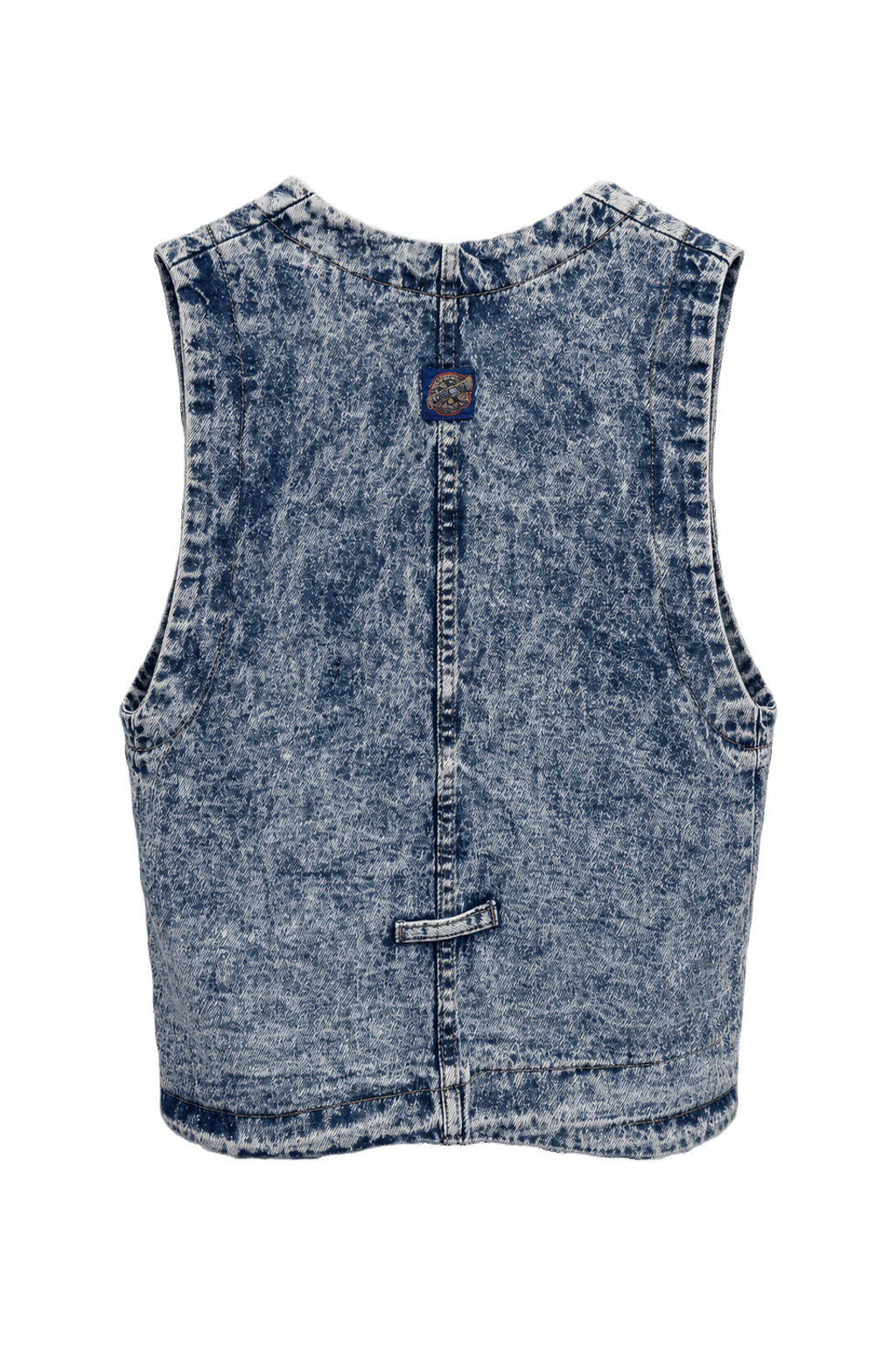 1980s Blue Denim Vest - Back View