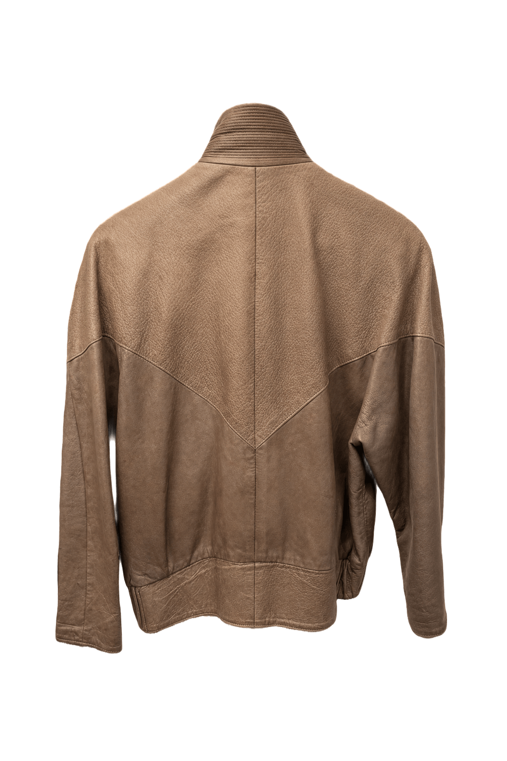 1990s Tan Leather Jacket - Back View