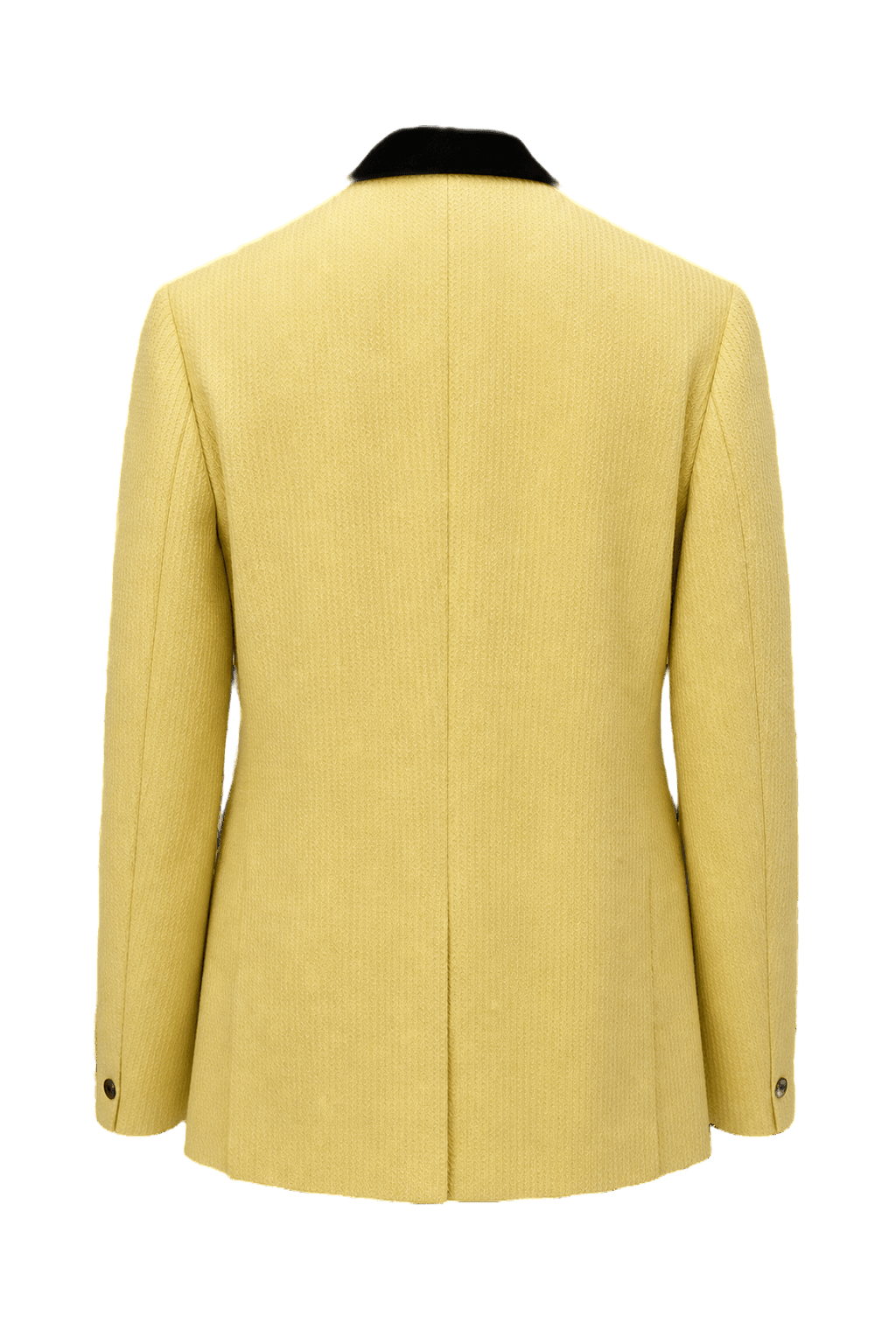 1970s Yellow Wool Blend Blazer - Back View
