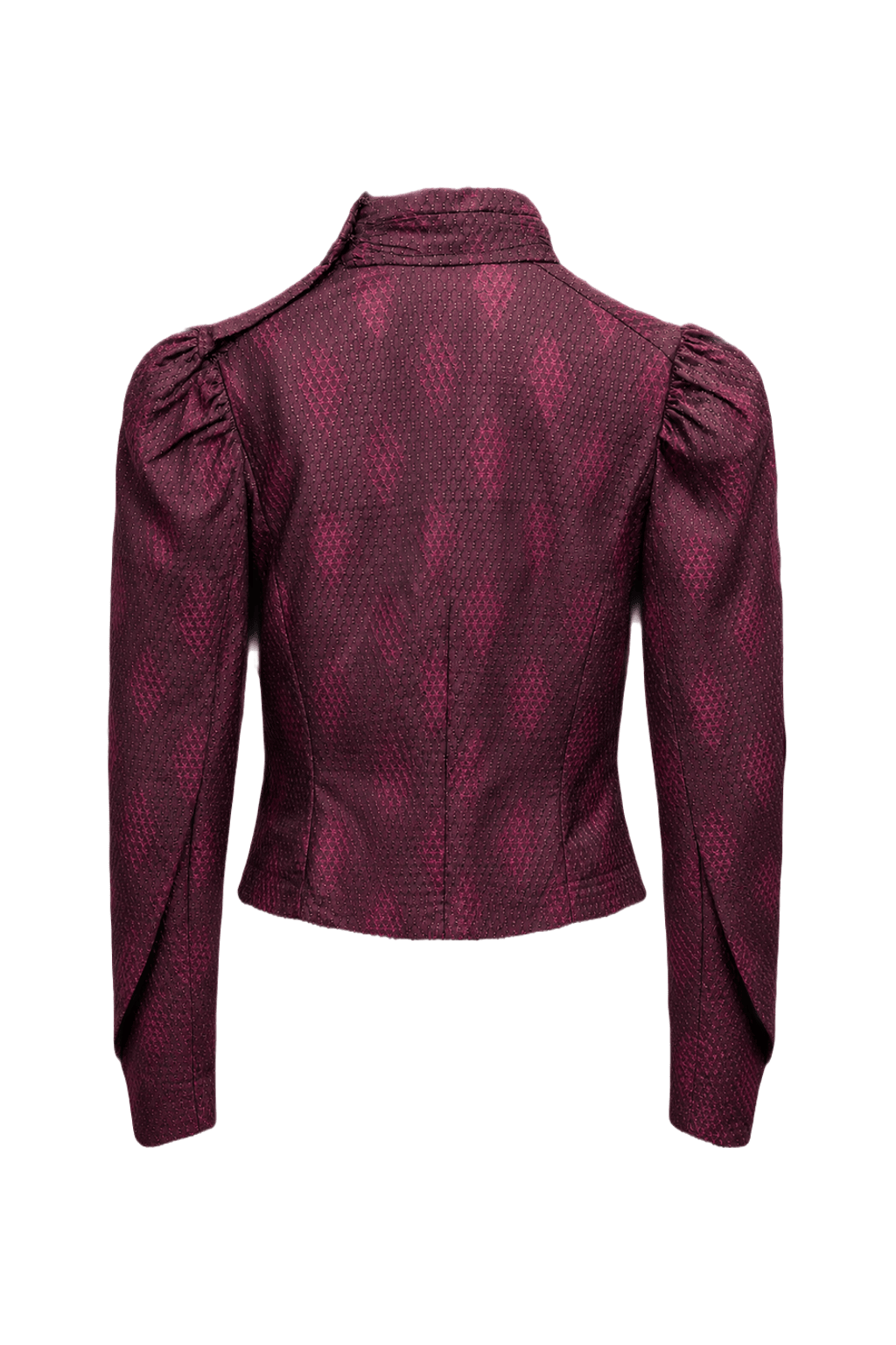 1920s Burgundy Polyester Blouse - Back View
