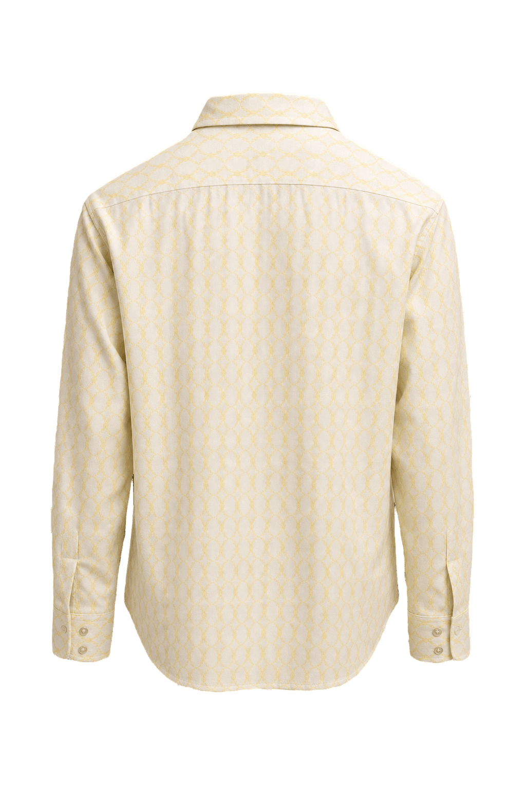 1970s Cream White Polyester Shirt - Back View