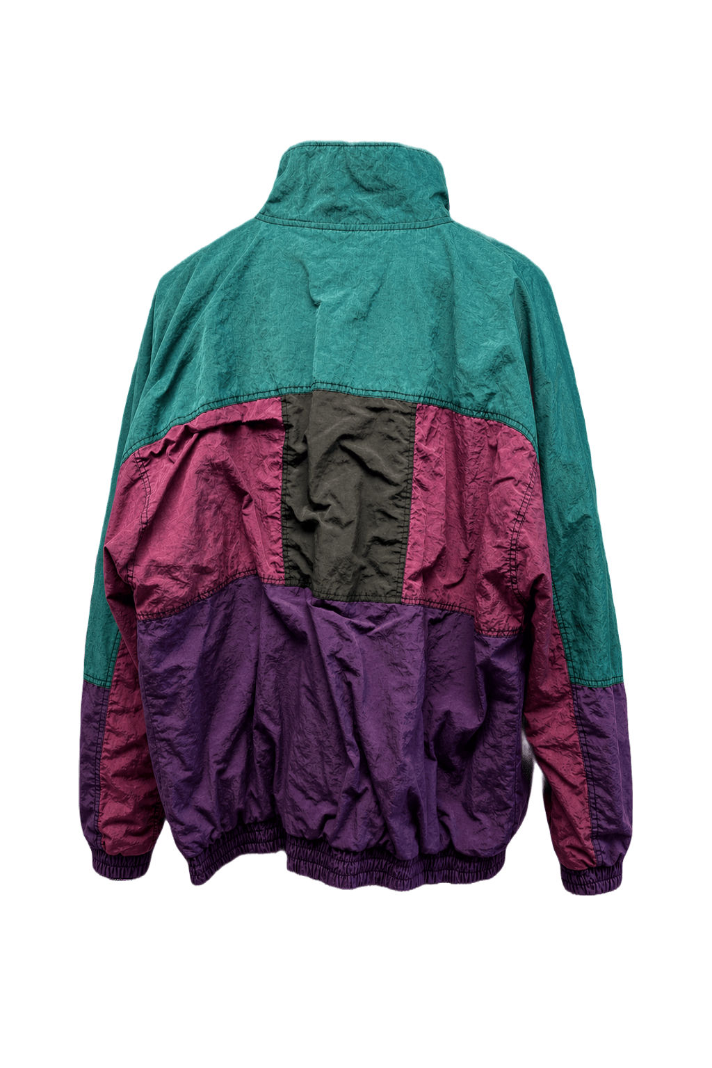 1980s Green Nylon Jacket - Back View