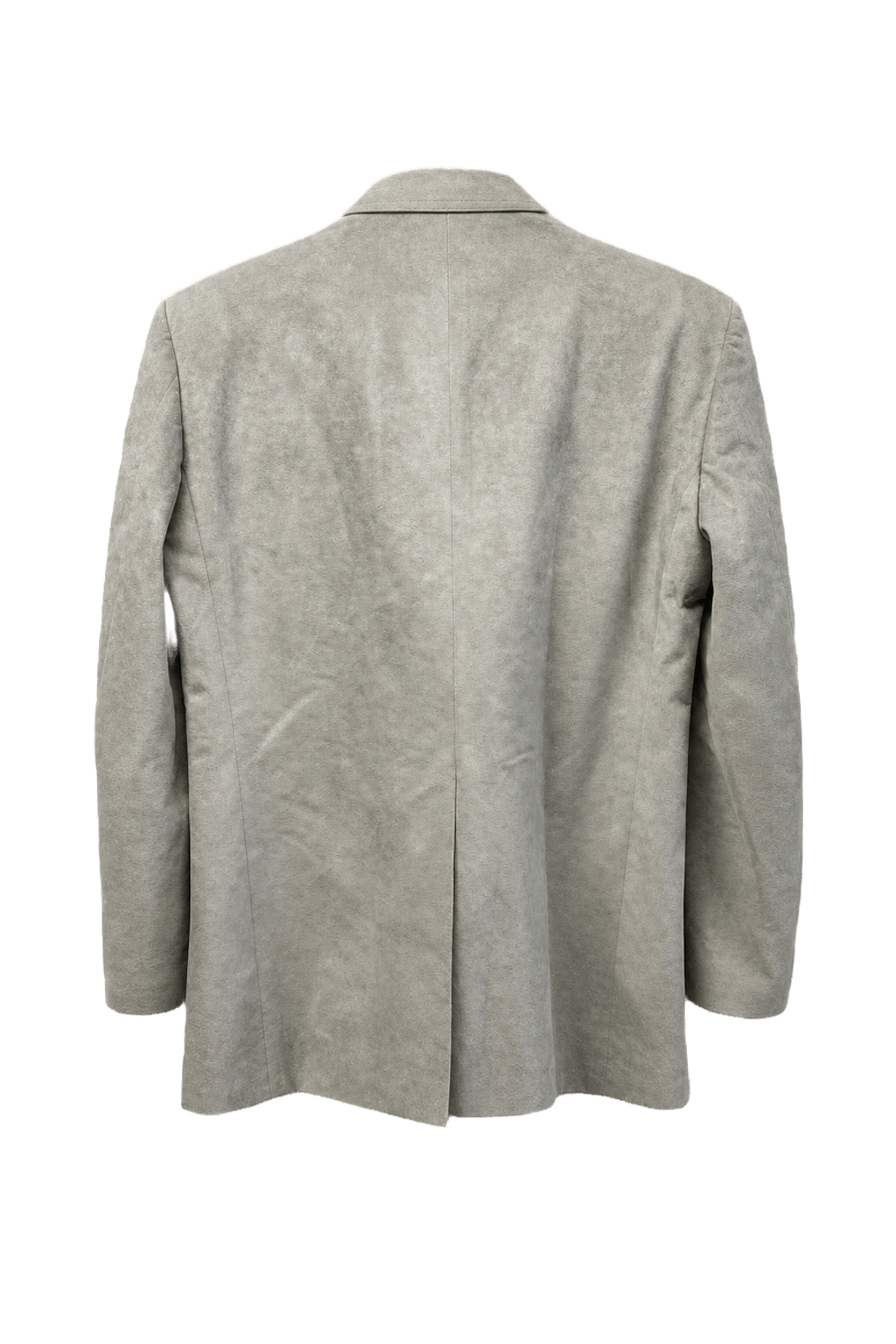 1990s Light Gray Wool Blend Blazer - Back View