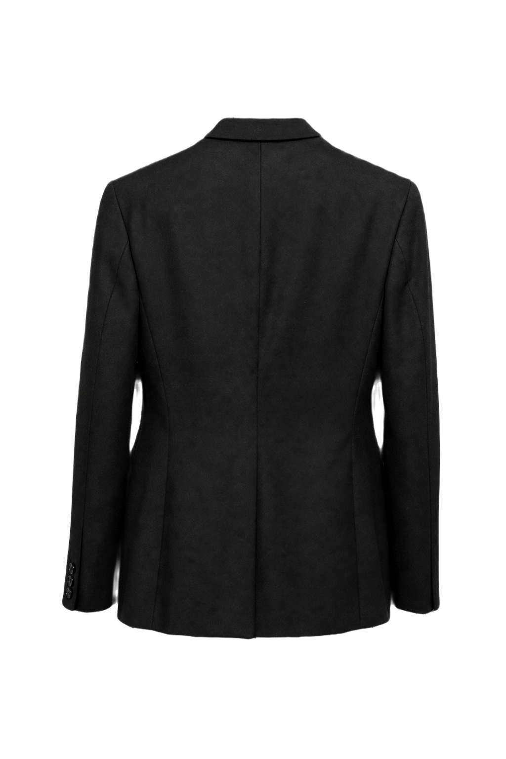 1990s Black Wool Blend Blazer - Back View
