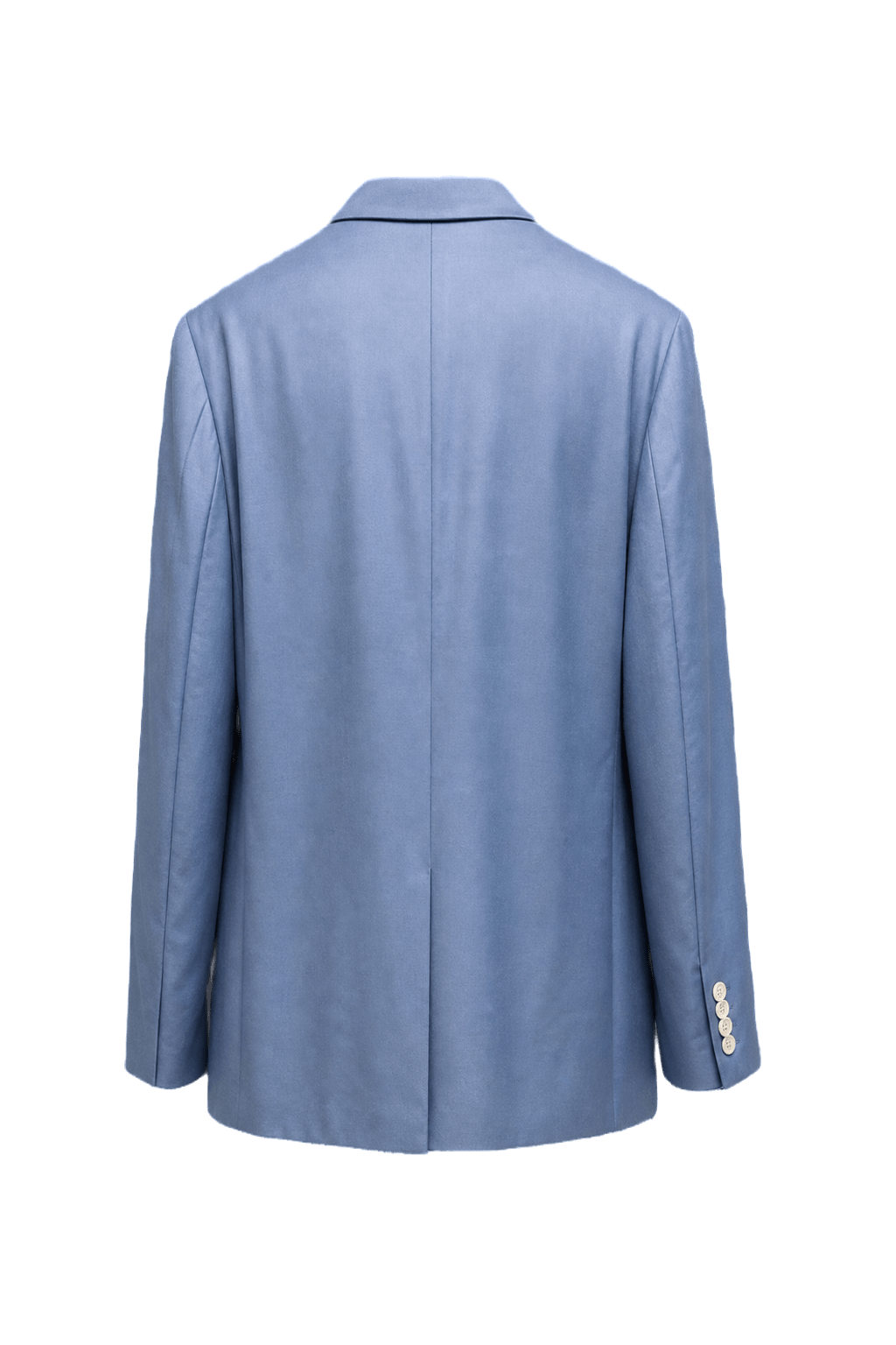 1980s Light Blue Wool Blazer - Back View