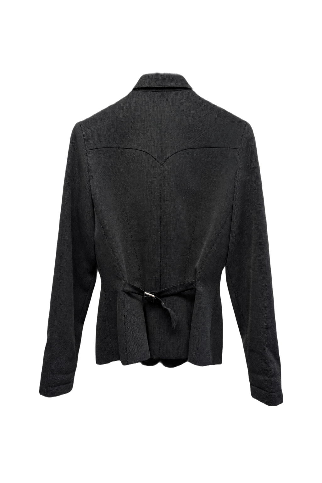 1990s Dark Grey Wool Jacket - Back View