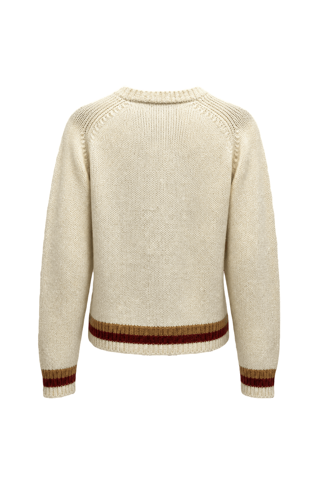 1980s Cream White Wool Sweater - Back View