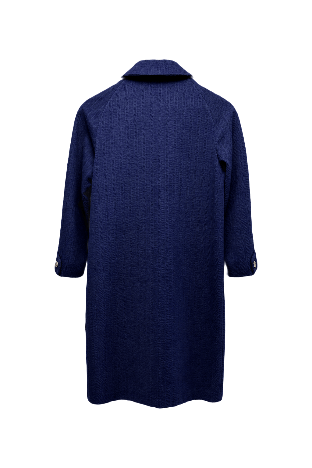 1970s Navy Blue Wool Coat - Back View