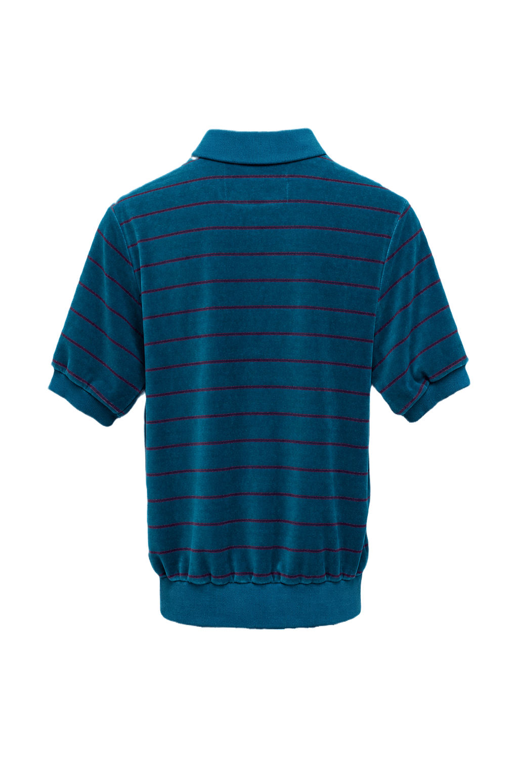 1970s Teal Cotton Blend Polo - Back View