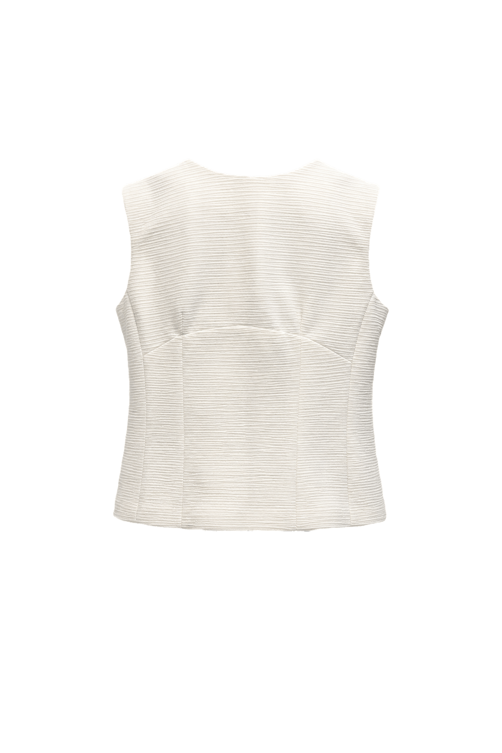 1990s Off-White Cotton Blend Sleeveless Top - Back View