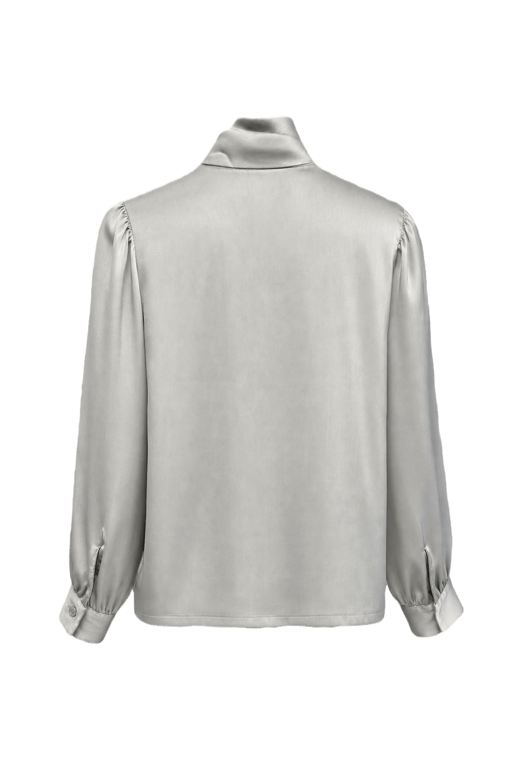 1980s Light Grey Silk Blouse - Back View