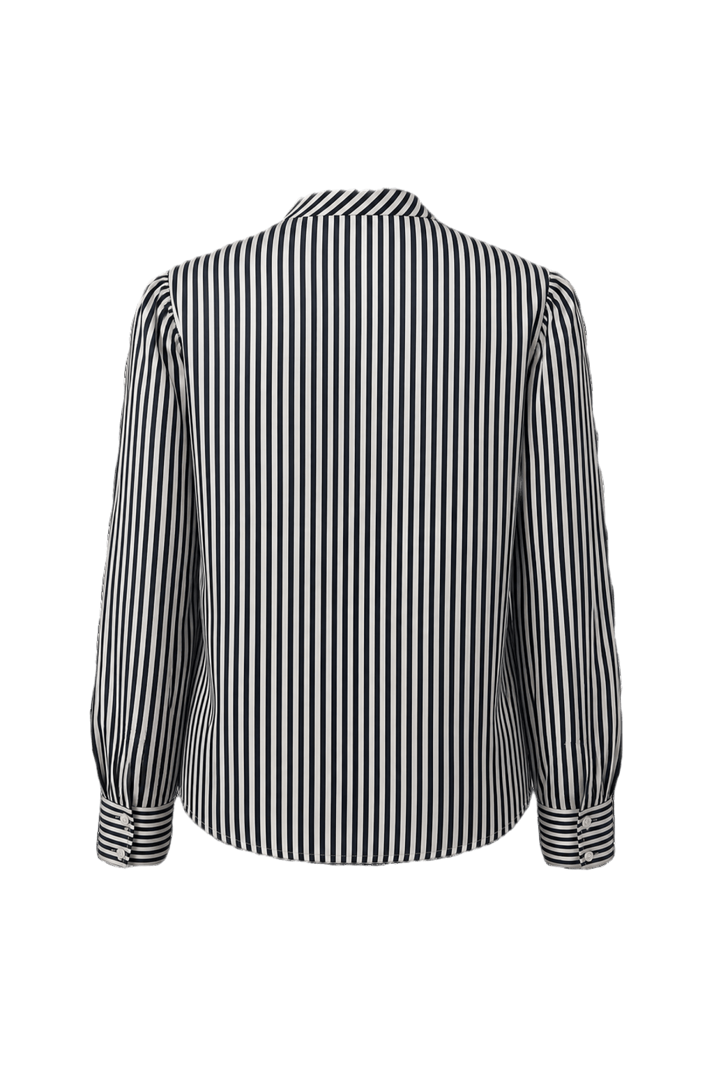 1980s Navy Blue Cotton Blend Blouse - Back View