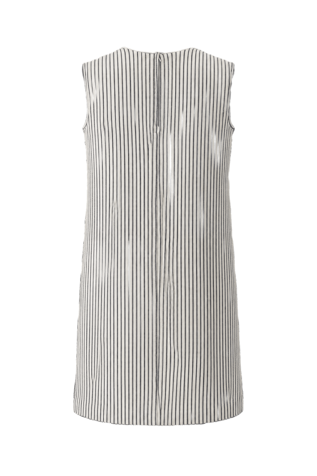 1960s Light Grey Cotton Blend Shift Dress - Back View