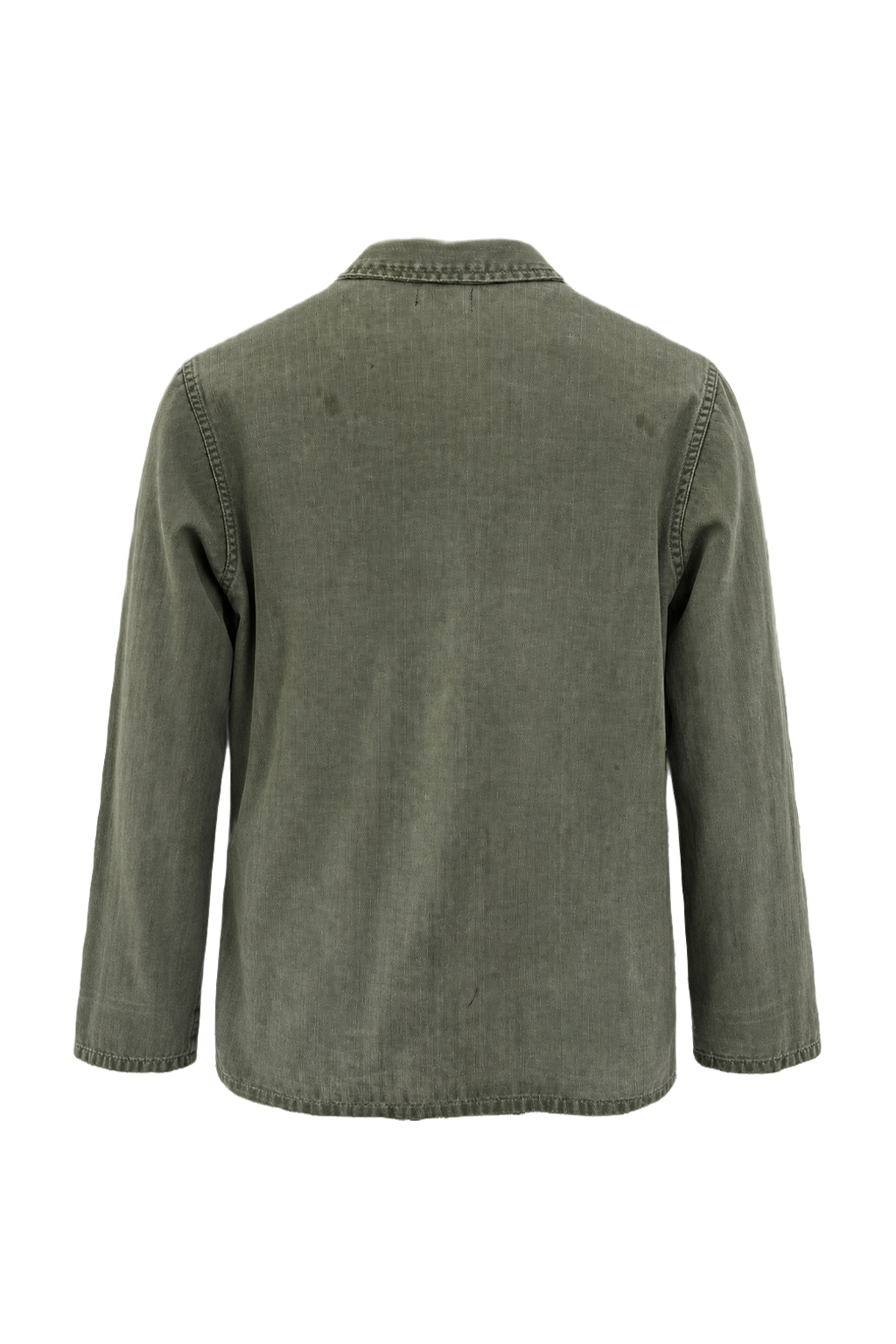 1940s Olive Green Cotton Blend Shirt - Back View