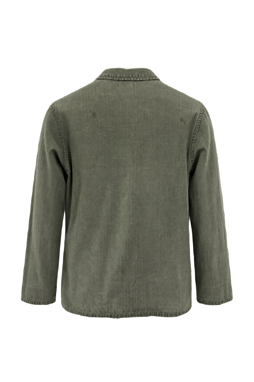 1940s Olive Green Cotton Blend Shirt - Back View