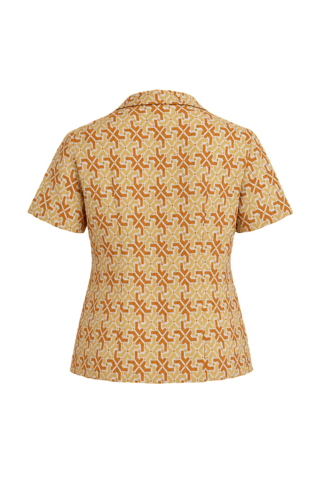 1960s Orange Cotton Blend Shirt - Back View