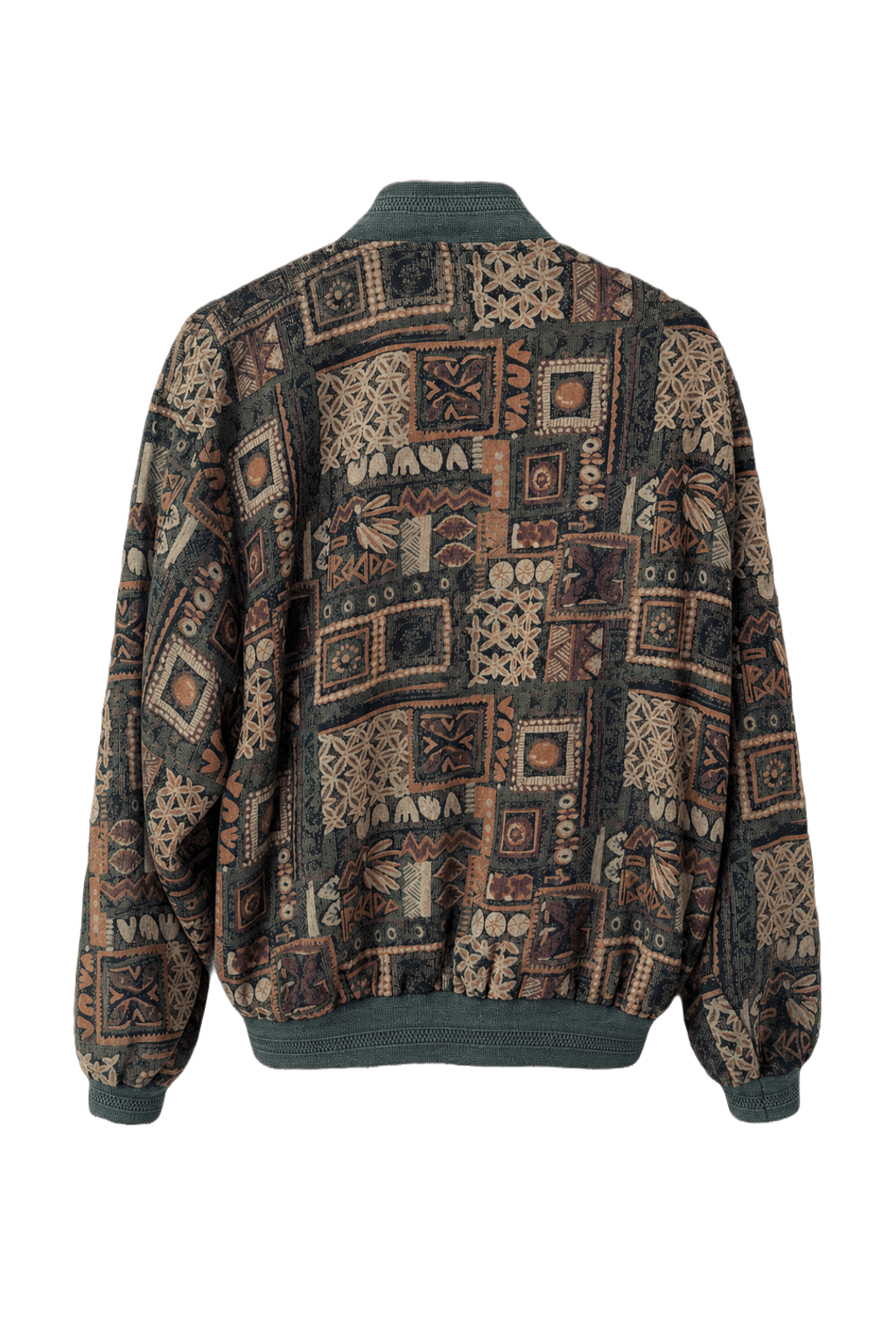 1980s Olive Green Cotton Blend Jacket - Back View