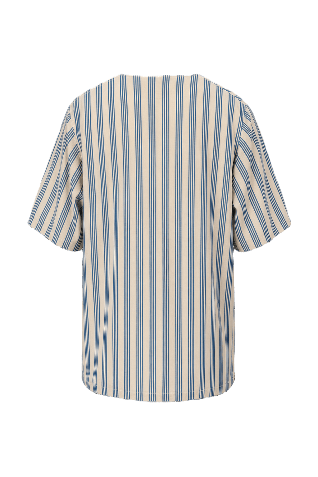 1950s Cream Blue Cotton Blend Shirt - Back View
