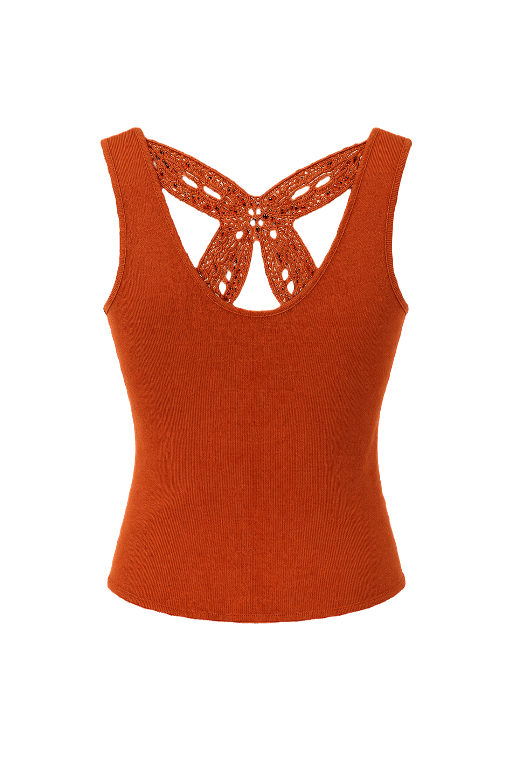 1990s Orange Cotton Tank Top - Back View
