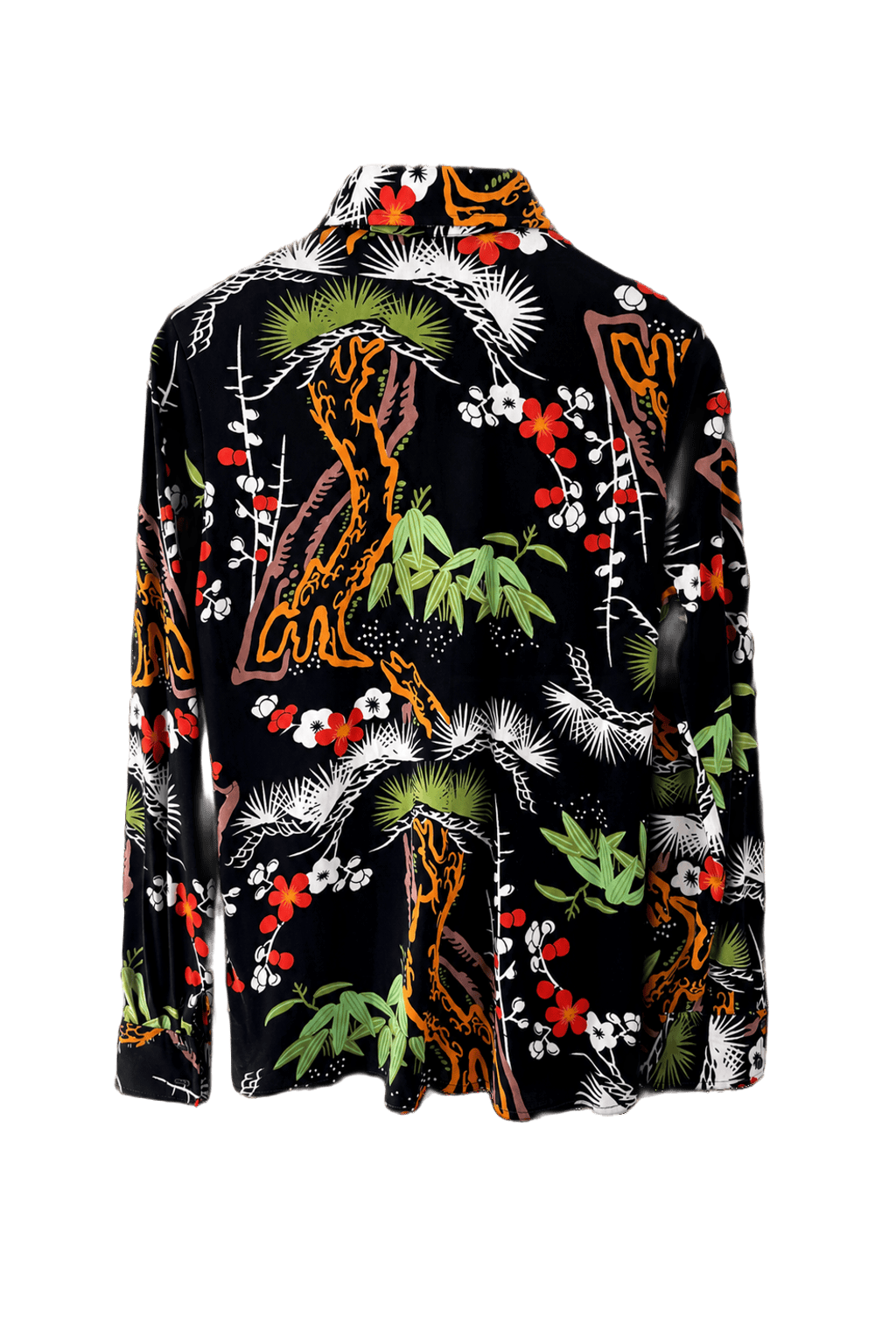 1970s Black Cotton Blend Shirt - Back View