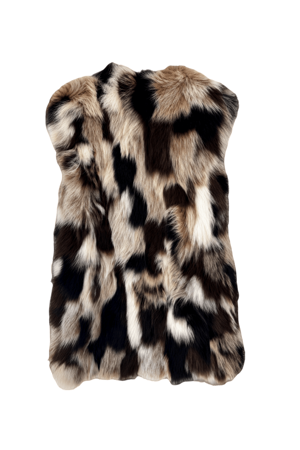 1990s Multicolor Fur Vest - Back View
