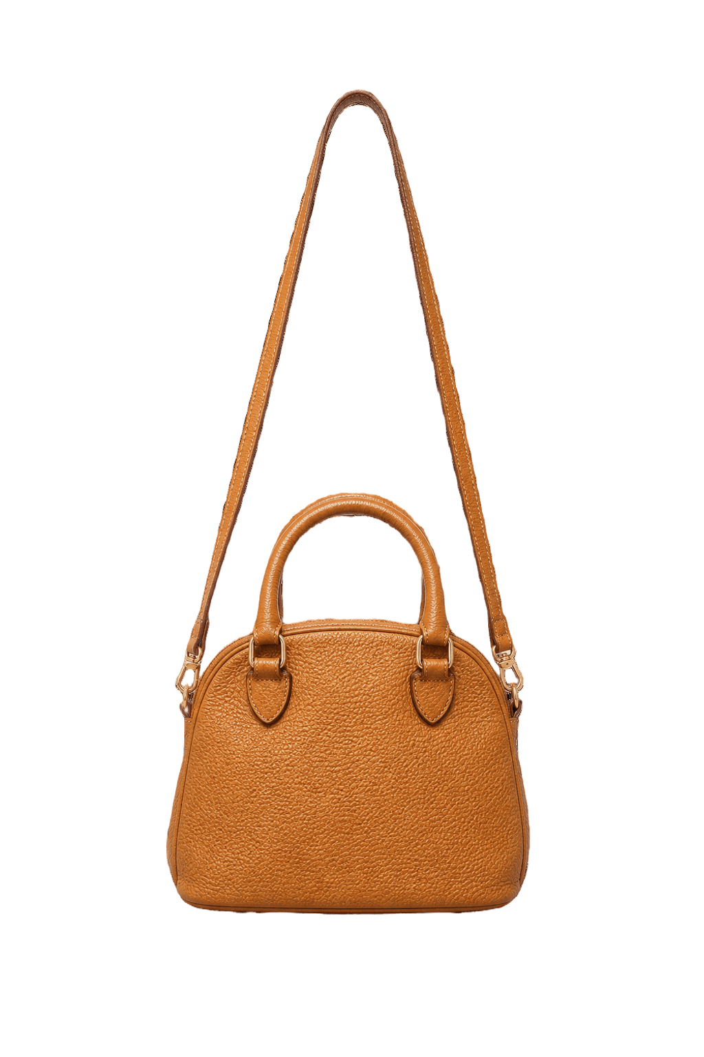 1980s Brown Leather Handbag - Back View