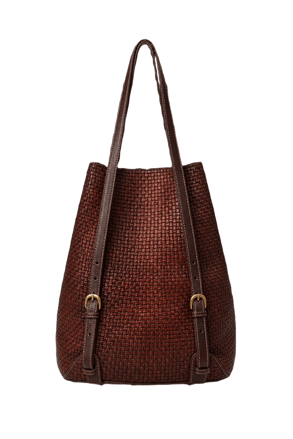 1980s Brown Leather Bag - Back View