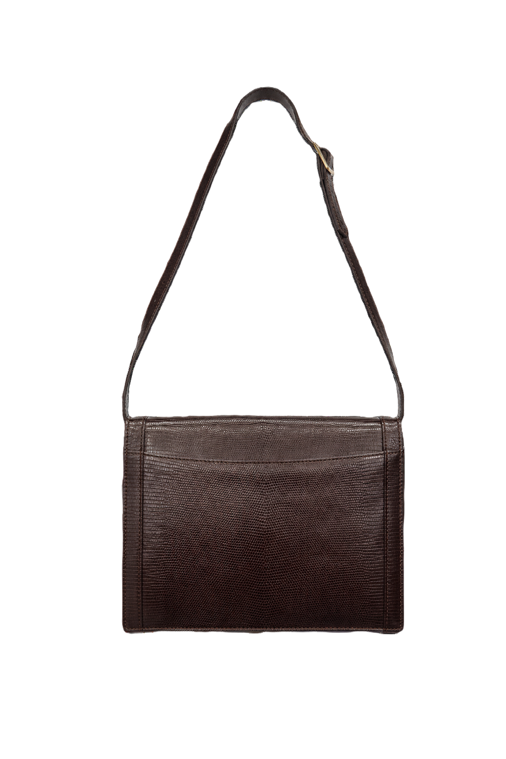 1990s Dark Brown Leather Bag - Back View