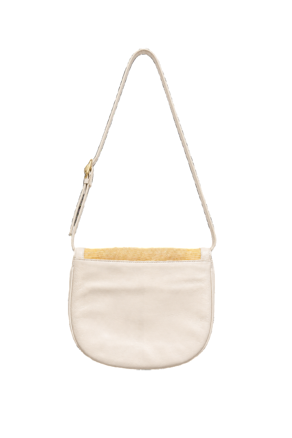 1990s Yellow Faux Leather Bag - Back View