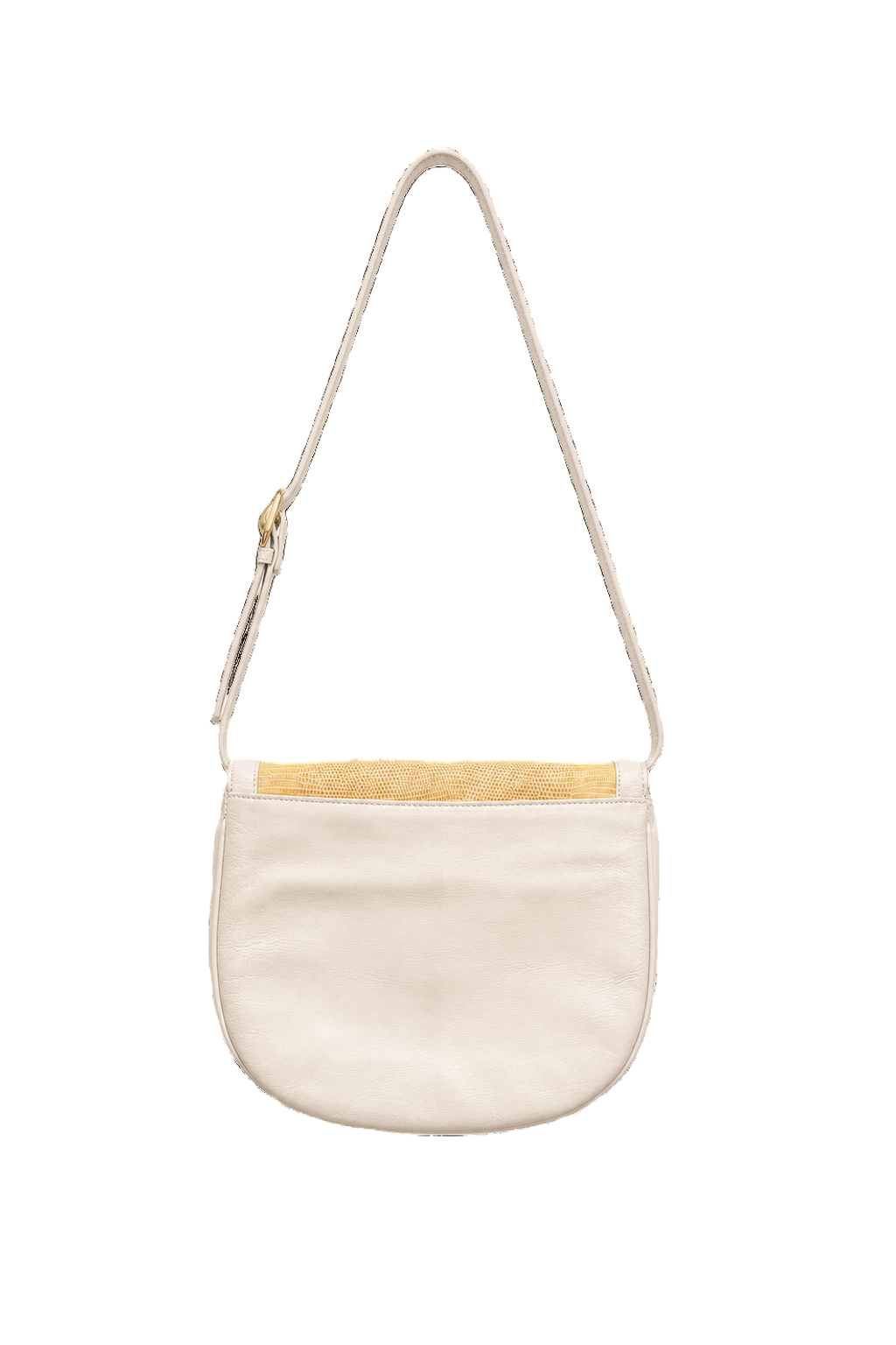 1990s Yellow Faux Leather Bag - Back View