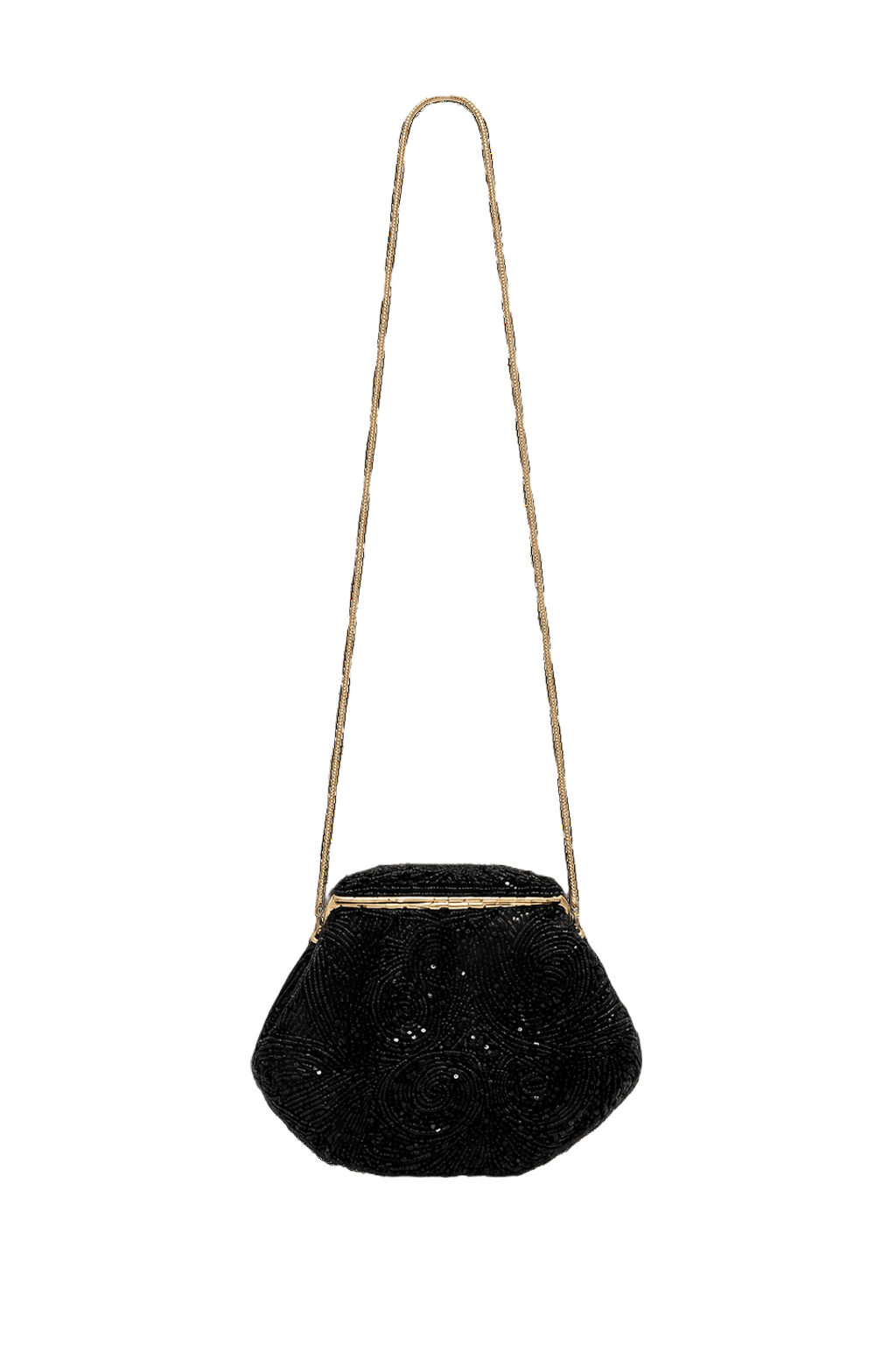 1920s Black Beaded Evening Bag - Back View