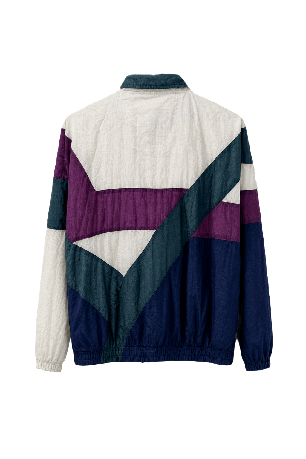 1990s White Purple Nylon Jacket - Back View