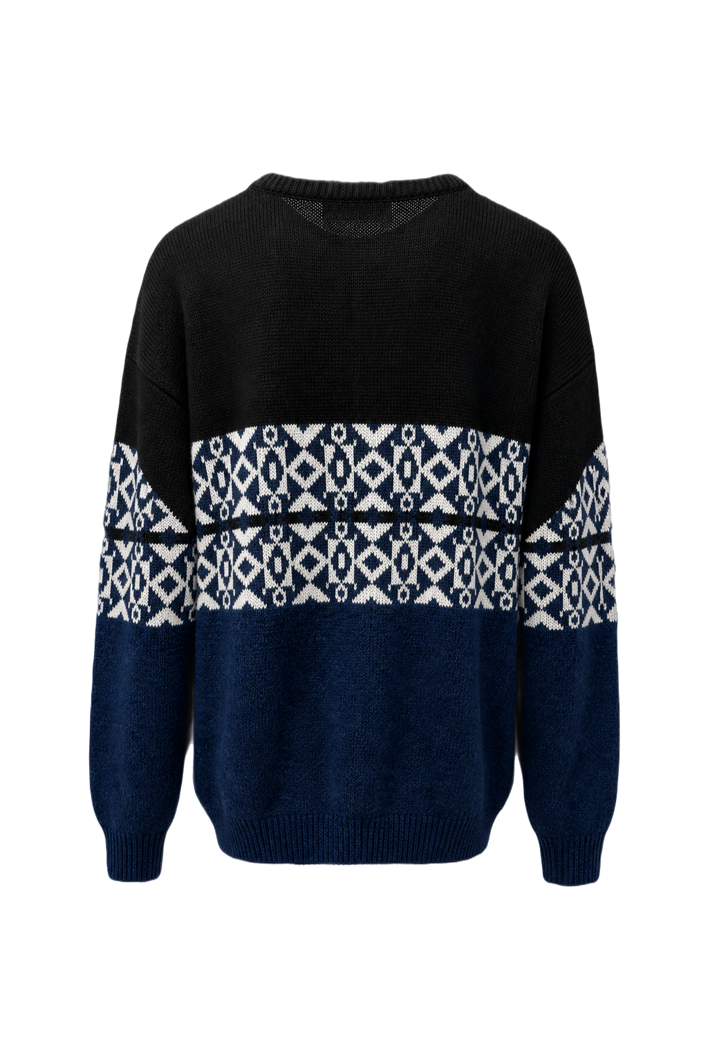 1970s Black Wool Sweater - Back View
