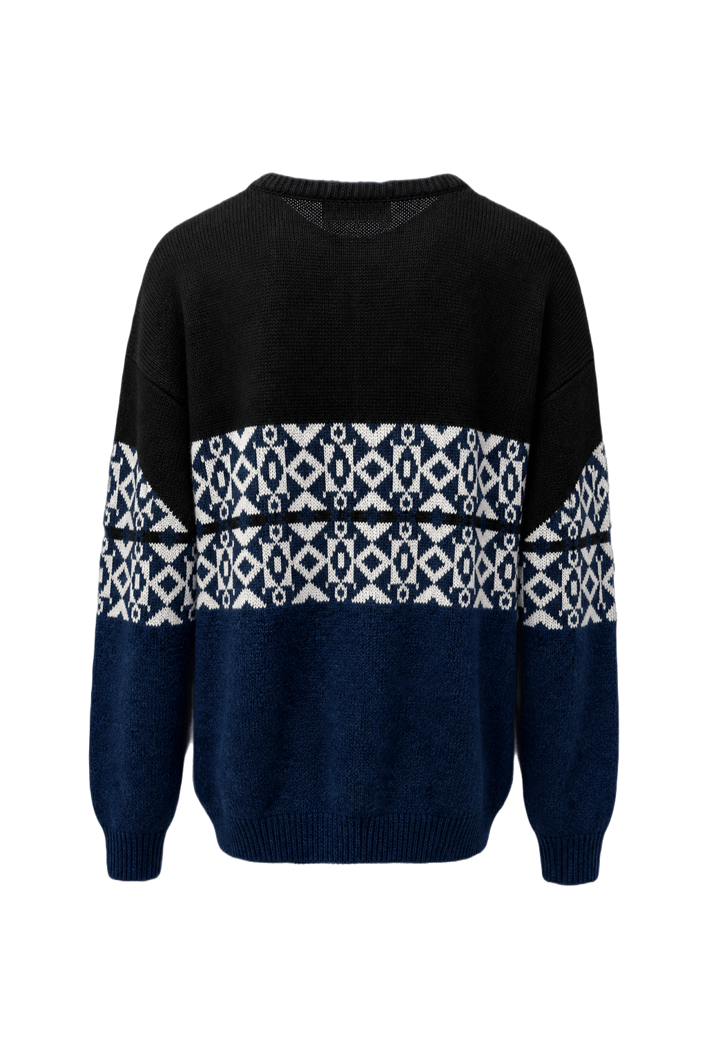 1970s Black Wool Sweater - Back View