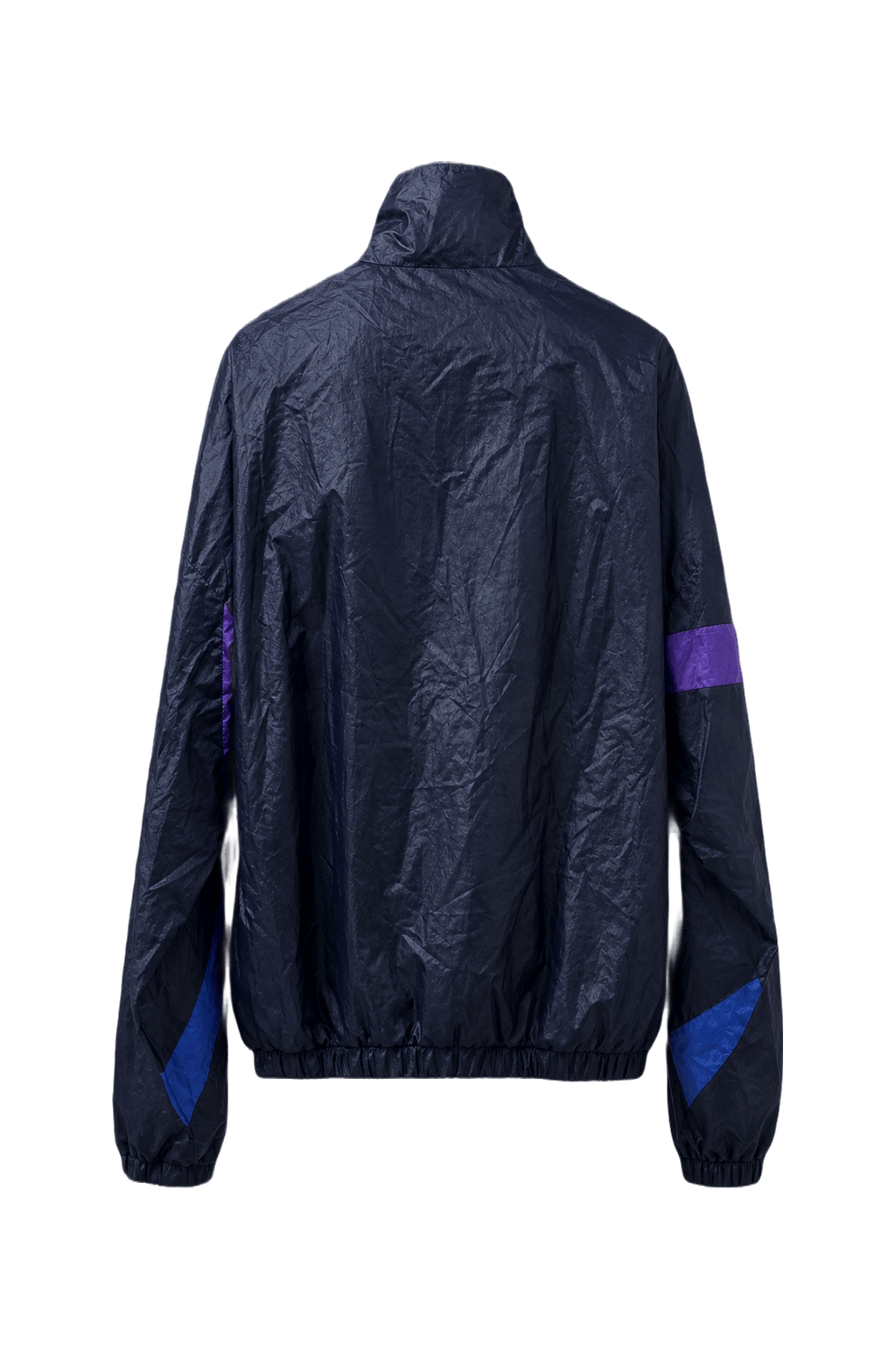 1990s Black Nylon Color-Block Jacket - Back View
