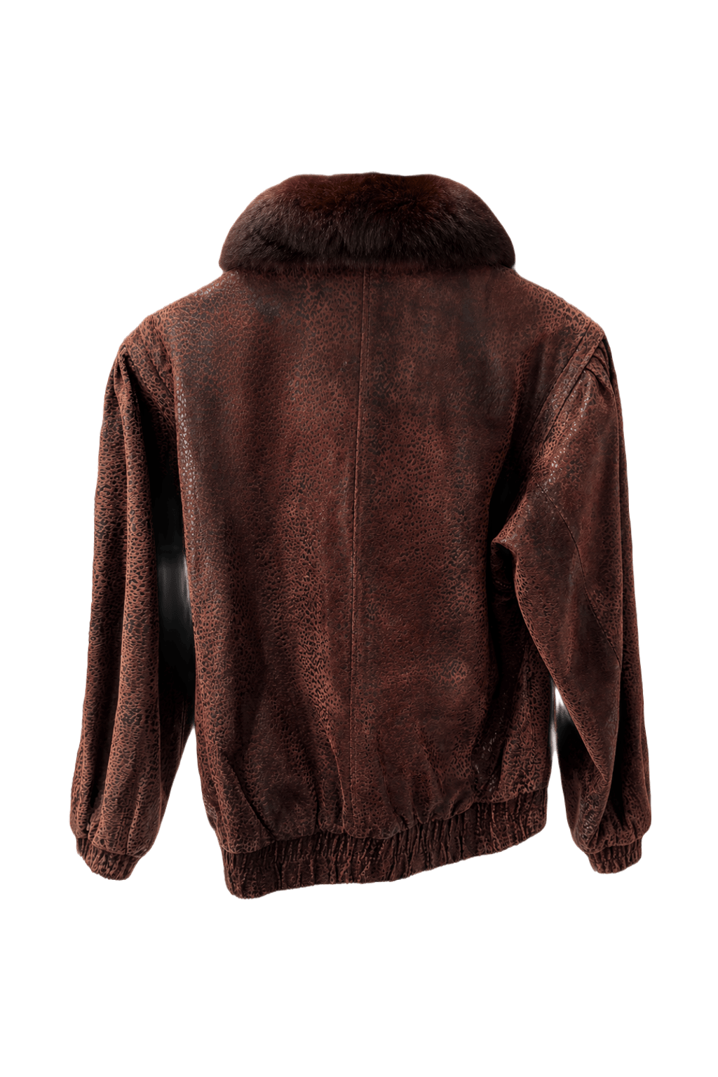 1990s Dark Brown Suede Jacket - Back View