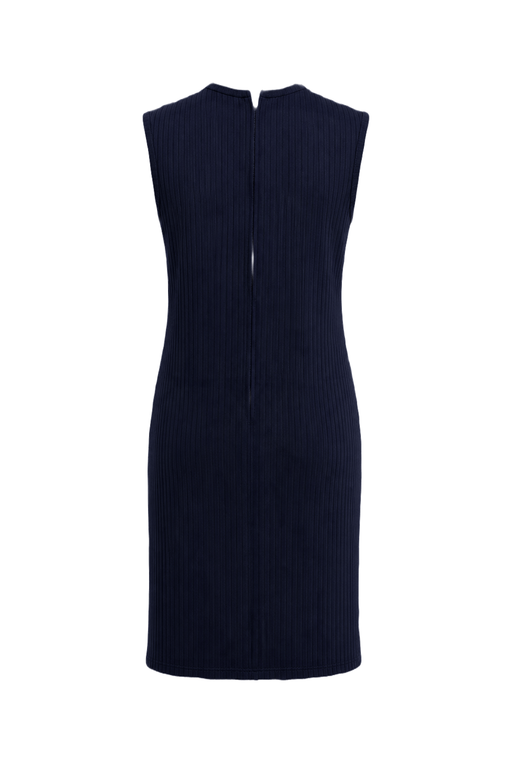 1960s Navy Blue Polyester Shift Dress - Back View