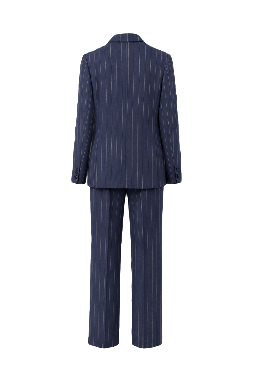 1990s Navy Blue Wool Blend Blazer + Trousers - Back View