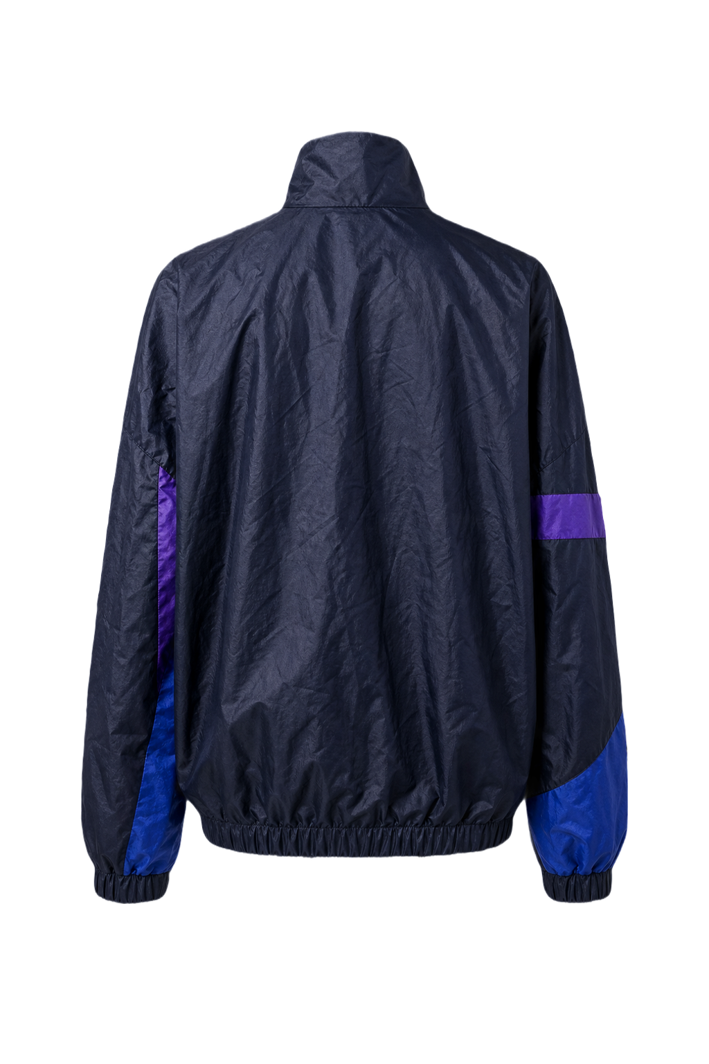 1980s Navy Blue Nylon Jacket - Back View