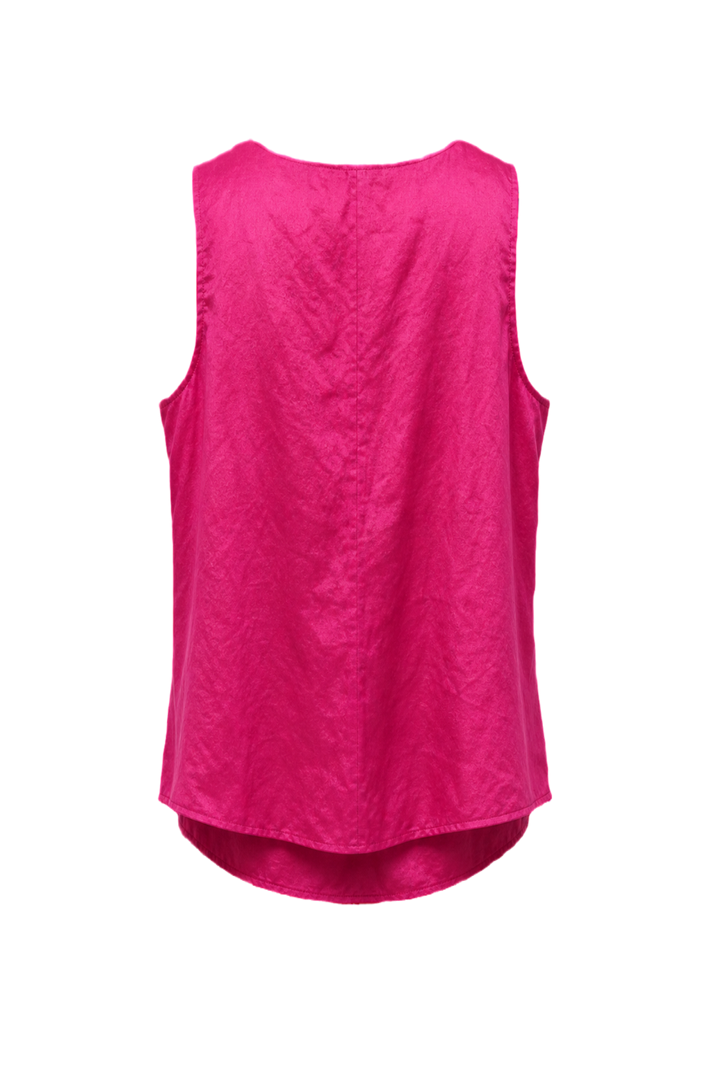 1980s Bright Pink Cotton Blend Tank Top - Back View
