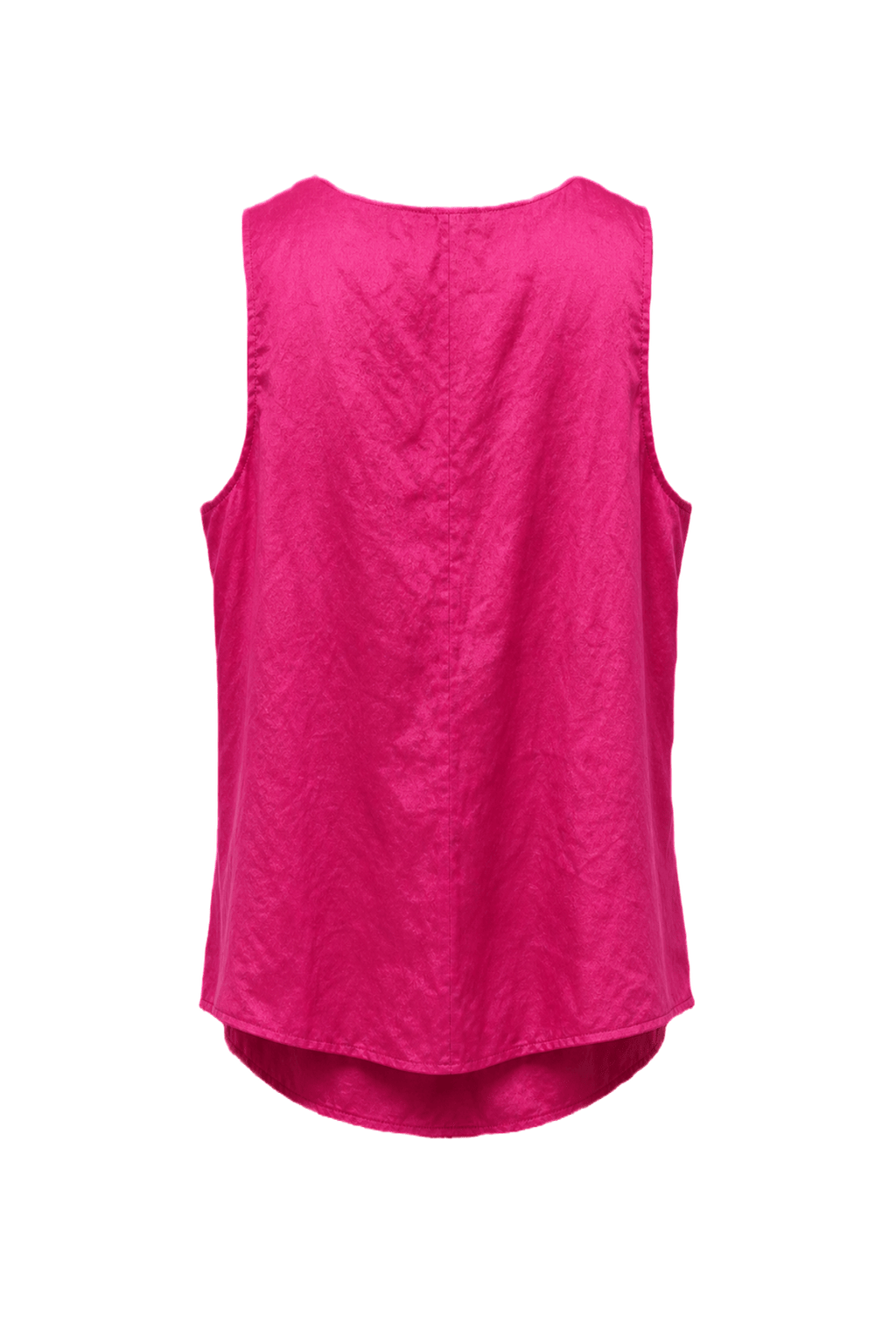 1980s Bright Pink Cotton Blend Tank Top - Back View
