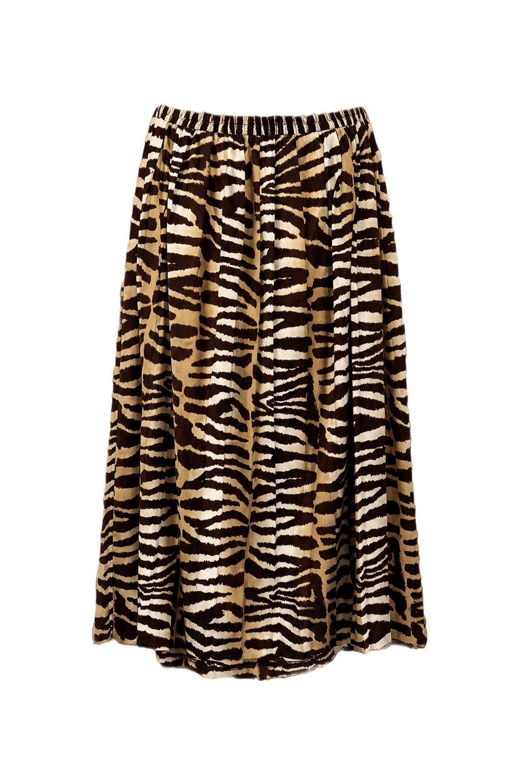 1990s Brown Polyester Skirt - Back View