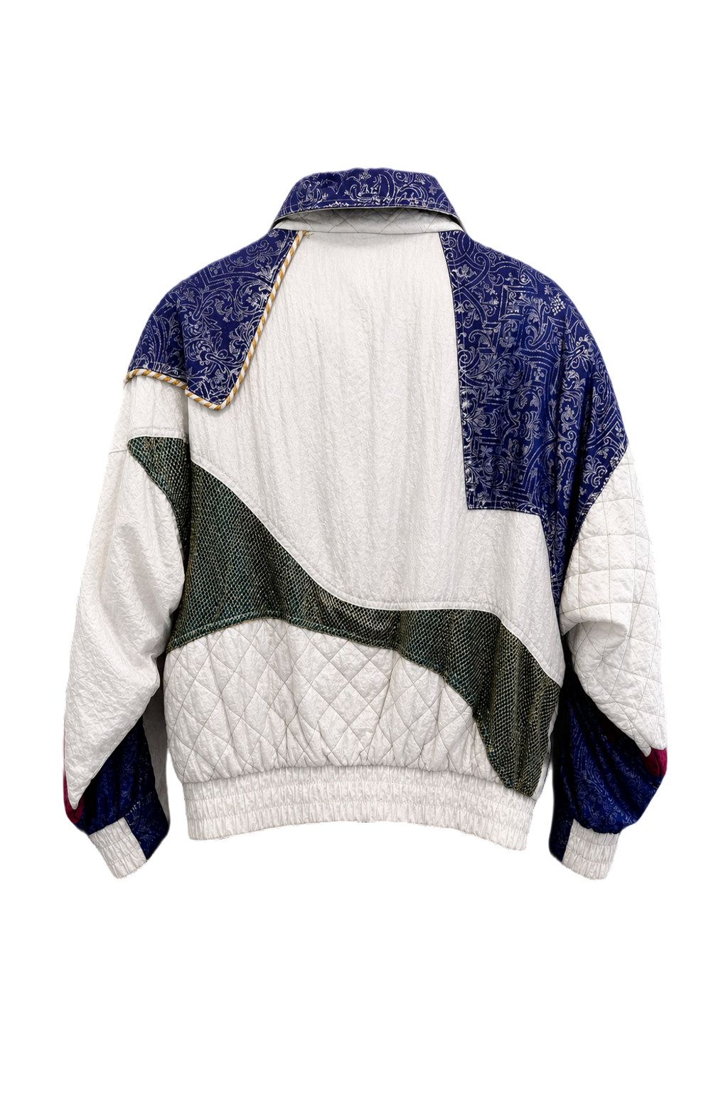 1980s White Polyester Bomber Jacket - Back View