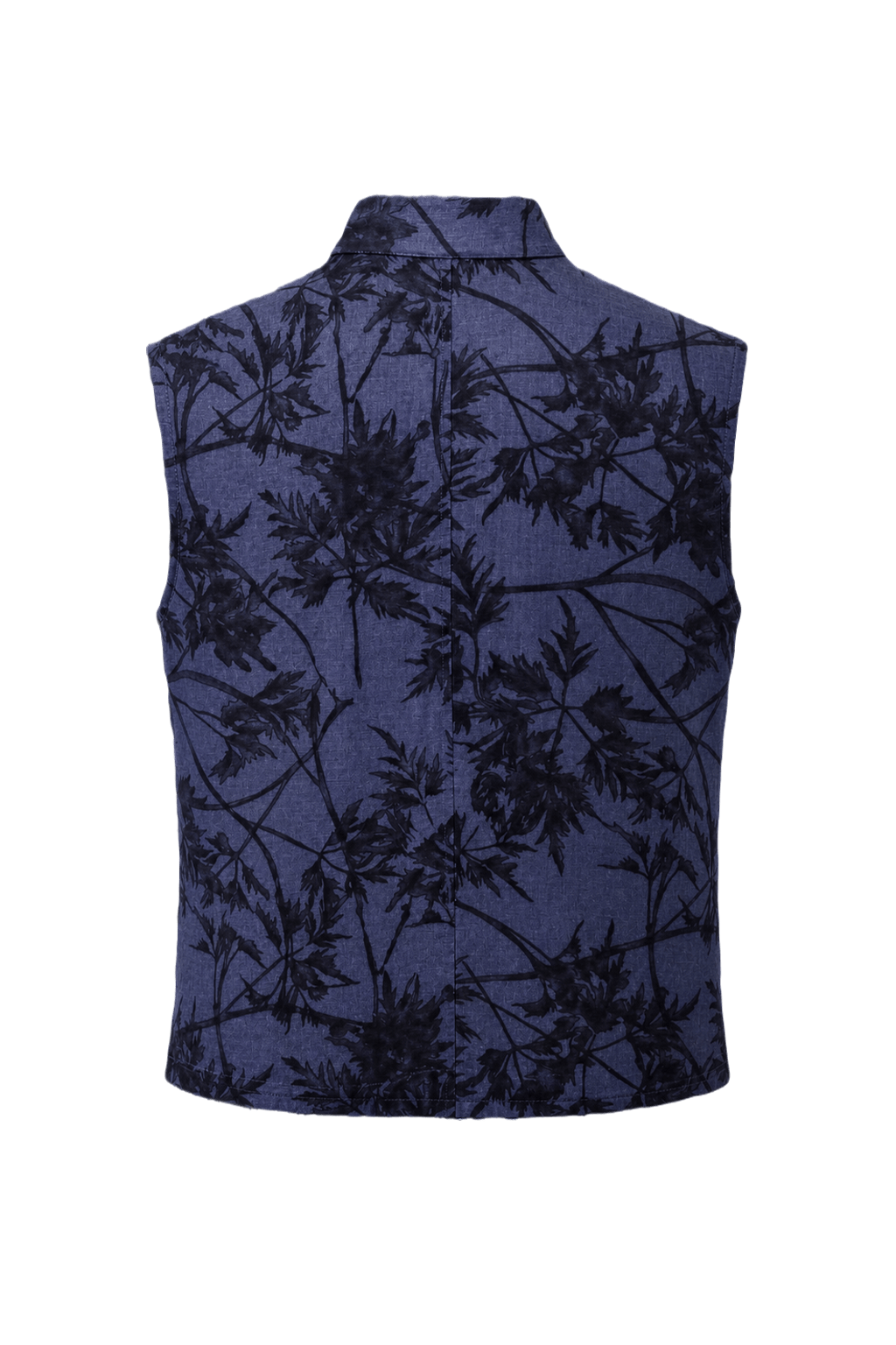 1970s Blue Cotton Vest - Back View