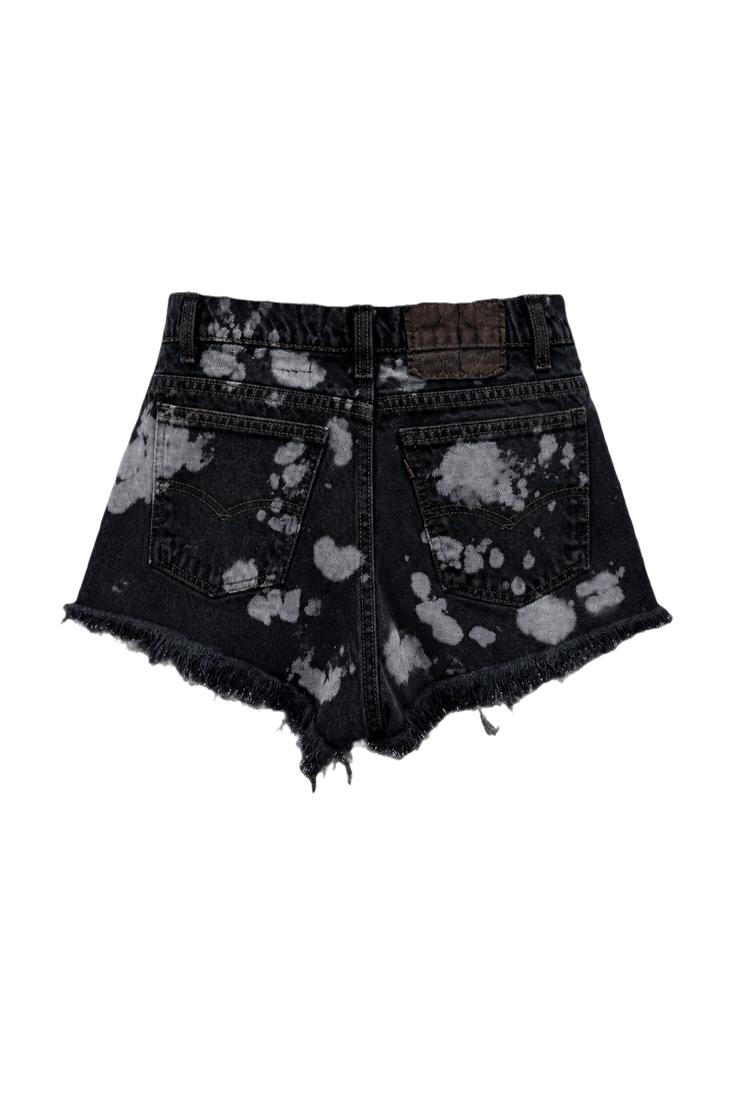 1990s Black Denim High-Rise Shorts - Back View