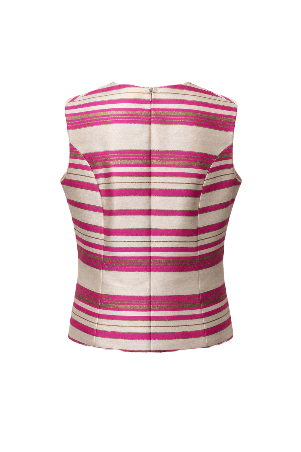 1960s Ivory Pink Unknown Blouse - Back View