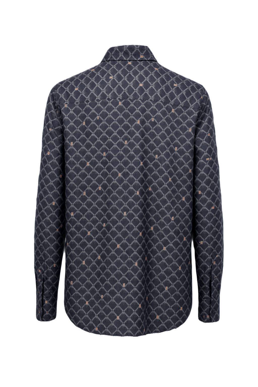 1980s Navy Blue Cotton Shirt - Back View