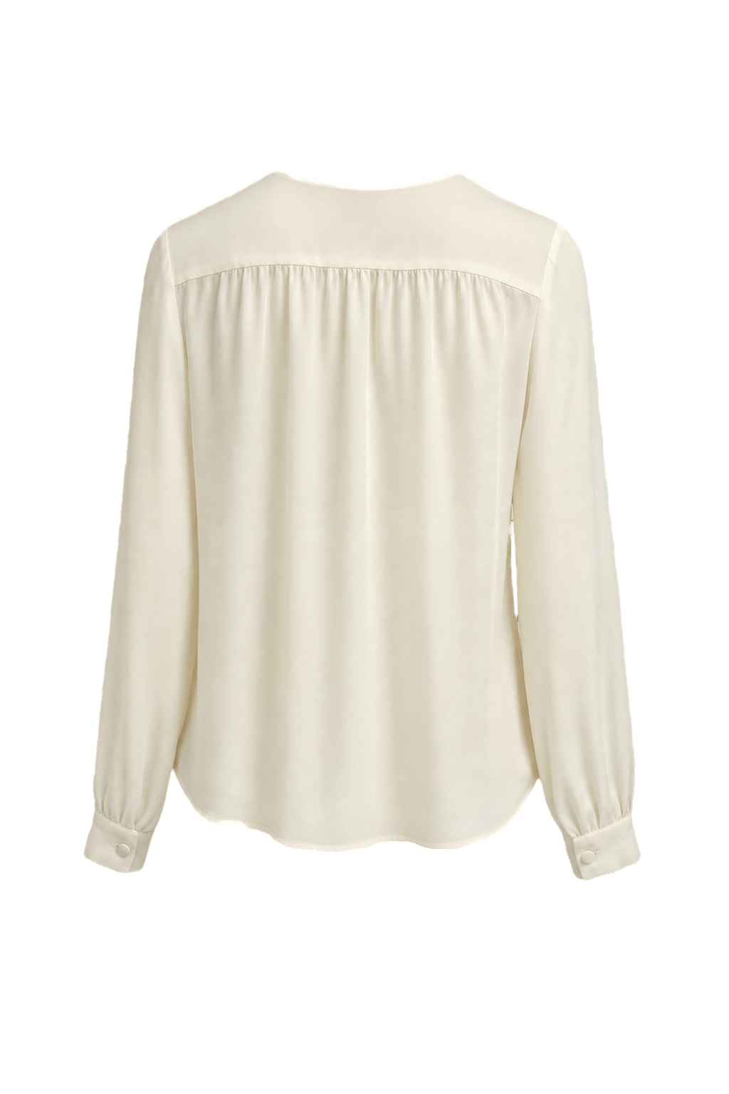 1980s Cream White Silk Blouse - Back View