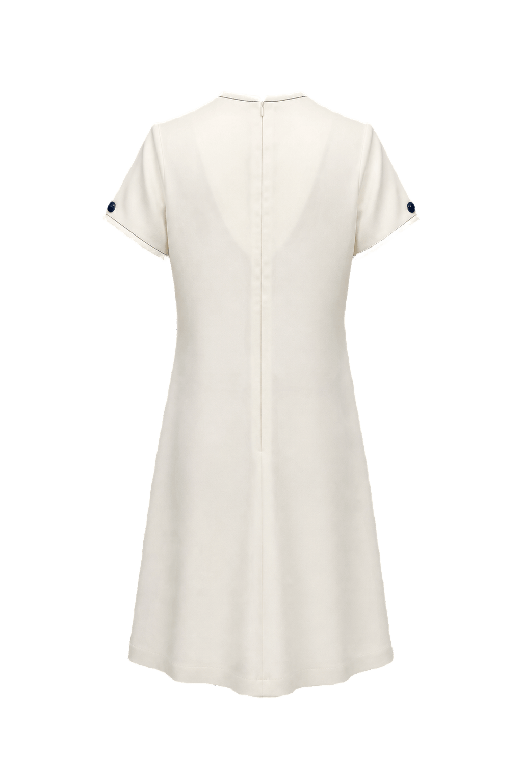 1990s White Polyester Dress - Back View